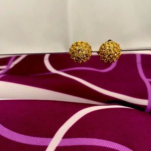 LiaSophia Soufflé Earrings Gold Cut Crystals~Aria